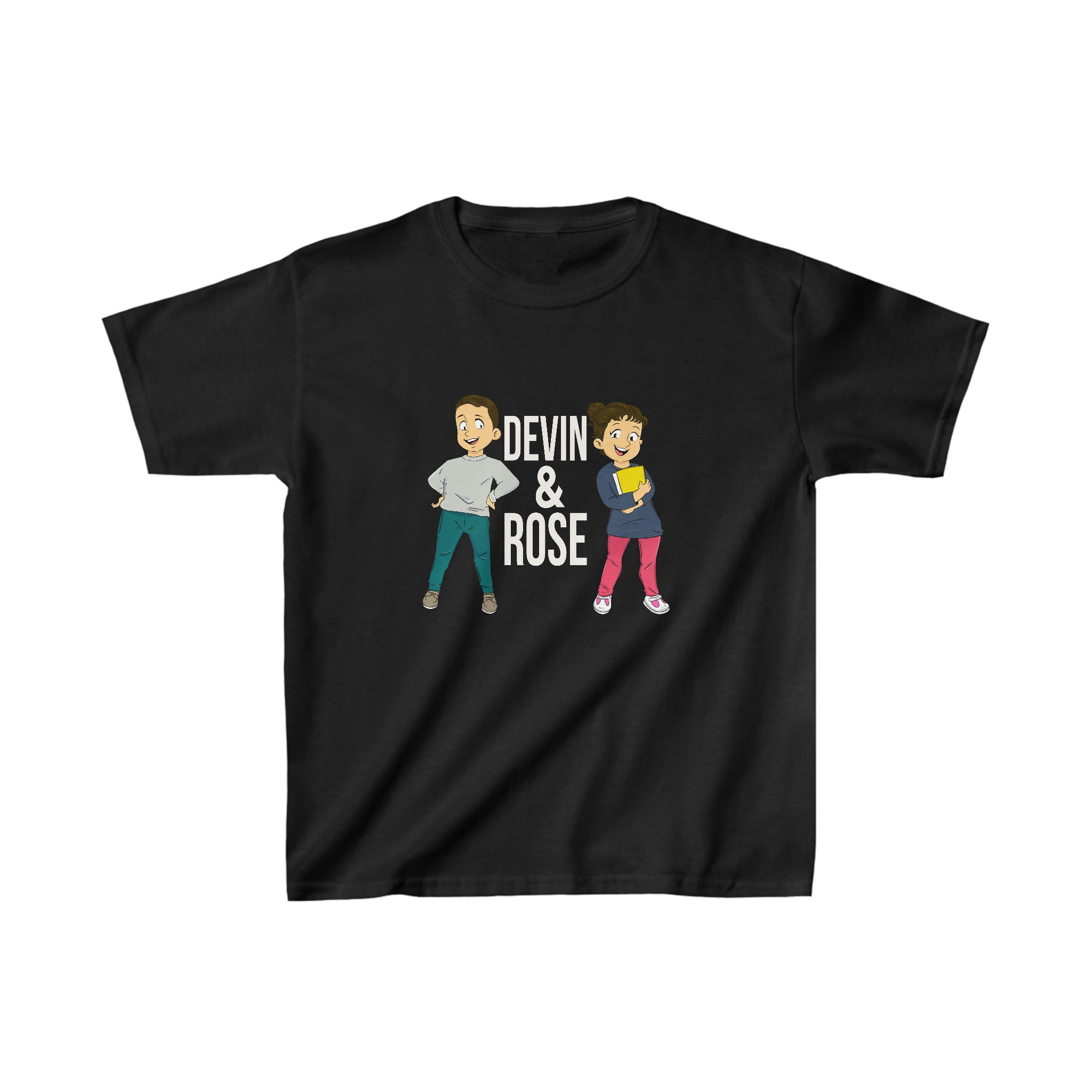 Devin & Rose White Font Kids Cotton T-Shirt