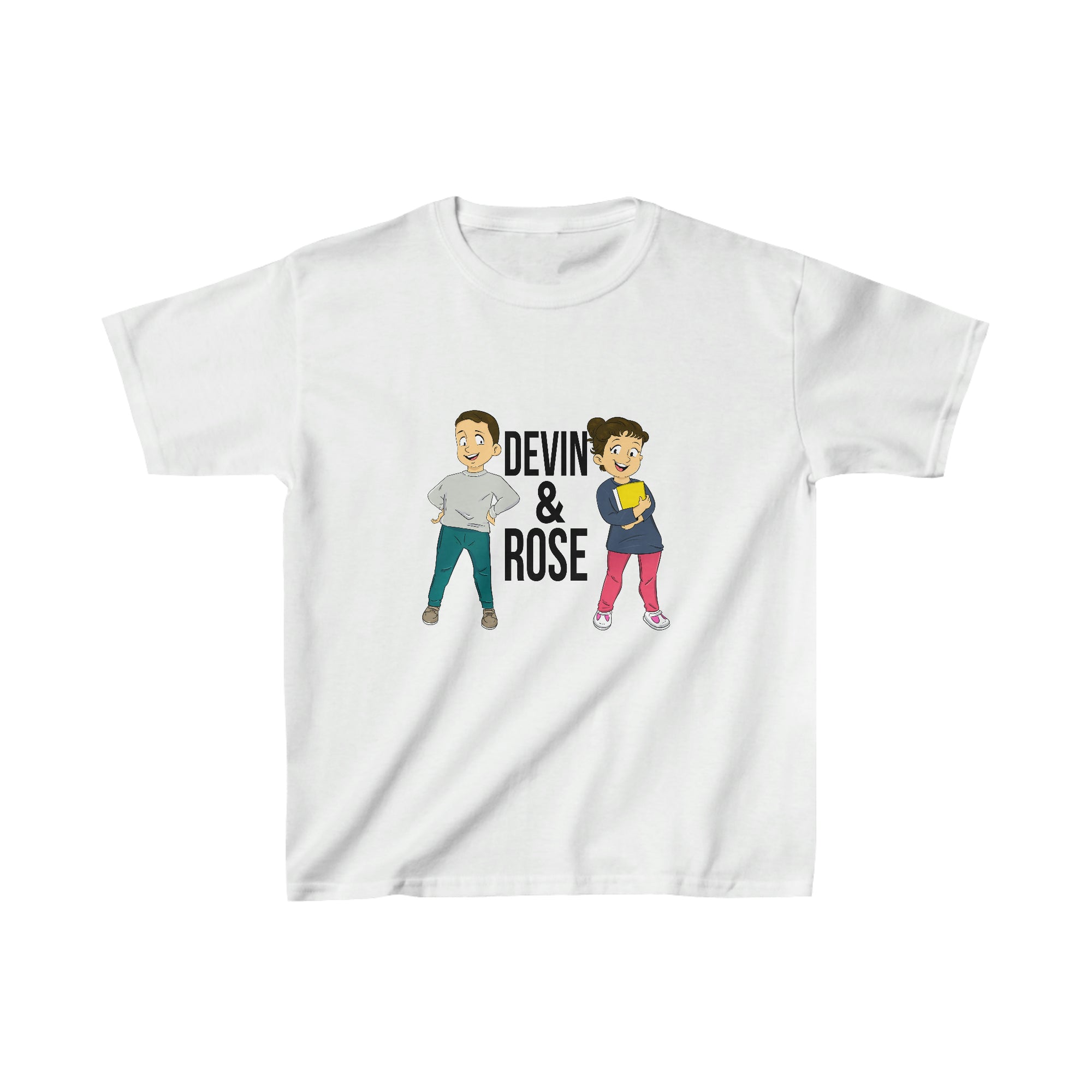 Devin & Rose Black Font Kids Cotton T-Shirt